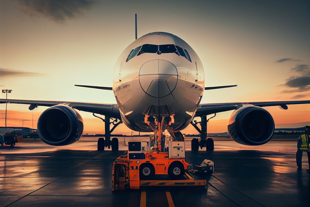 avion-en-la-vista-frontal-de-la-pista-ia-generativa